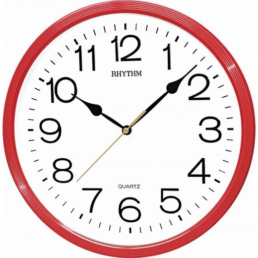 Reloj Rhythm De Pared CMG734NR01 Básico Redondo Rojo