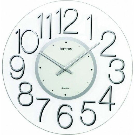 Reloj Rhythm De Pared CMG738BR19 Decorativos Redondo Blanco