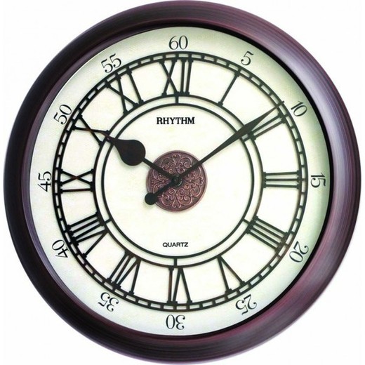 Reloj Rhythm De Pared CMG743NR06 Decorativos Redondo Marrón