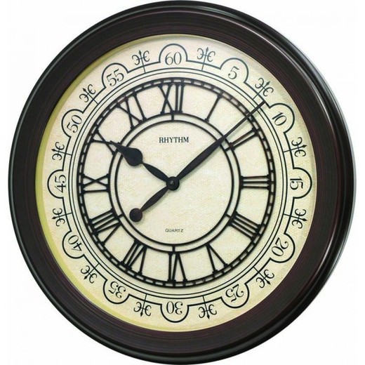 Reloj Rhythm De Pared CMG744NR06 Decorativos Redondo Marrón