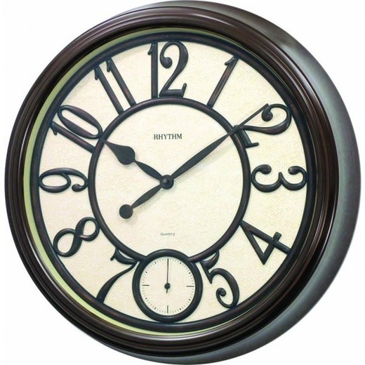 Reloj Rhythm De Pared CMG746NR06 Decorativos Redondo Marrón