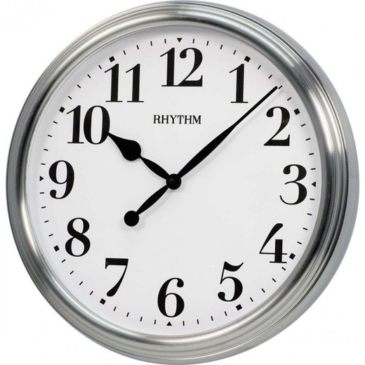 Reloj Rhythm De Pared CMG766NR19 Decorativos Redondo Plateado