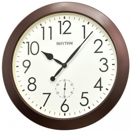 Reloj Rhythm De Pared CMG770NR06 Decorativos Redondo Marrón