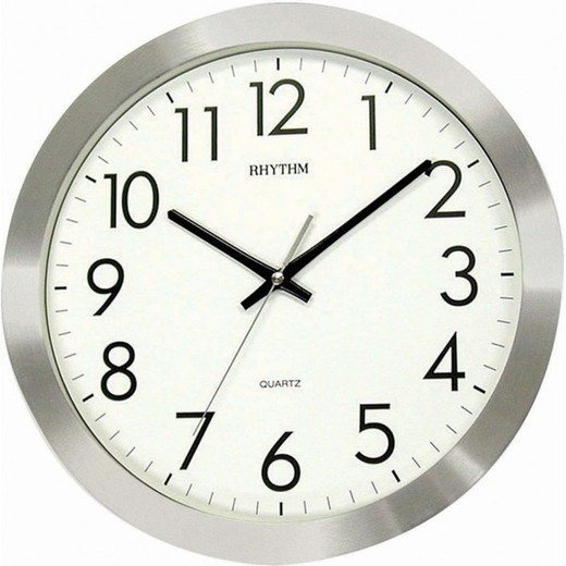 Reloj Rhythm De Pared CMG809NR19 Decorativos Redondo Plateado