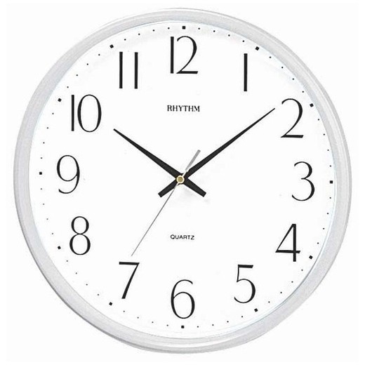 Reloj Rhythm De Pared CMG817NR03 Básico Redondo Plateado