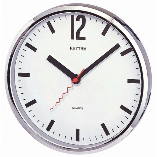 Reloj Rhythm De Pared CMG839BR66 Básico Redondo Plateado