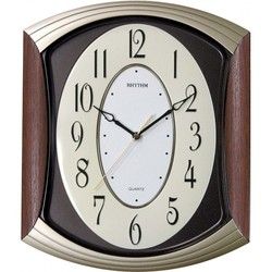 Reloj Rhythm De Pared CMG856NR06 Decorativos Oval Marrón Bicolor Dorado