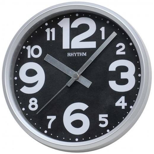 Reloj Rhythm De Pared CMG890GR19 Básico Redondo Plateado