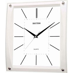 Reloj Rhythm De Pared CMG893NR03 Decorativos Cuadrado Plateado