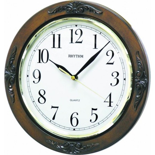 Reloj Rhythm De Pared CMG938NR06 Decorativos Redondo Marrón