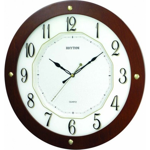 Reloj Rhythm De Pared CMG977NR06 Decorativos Redondo Marrón