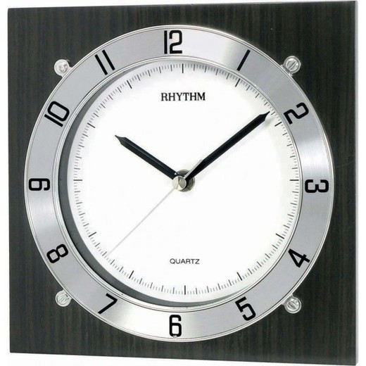 Reloj Rhythm De Pared CMG983NR02 Decorativos Cuadrado Negro