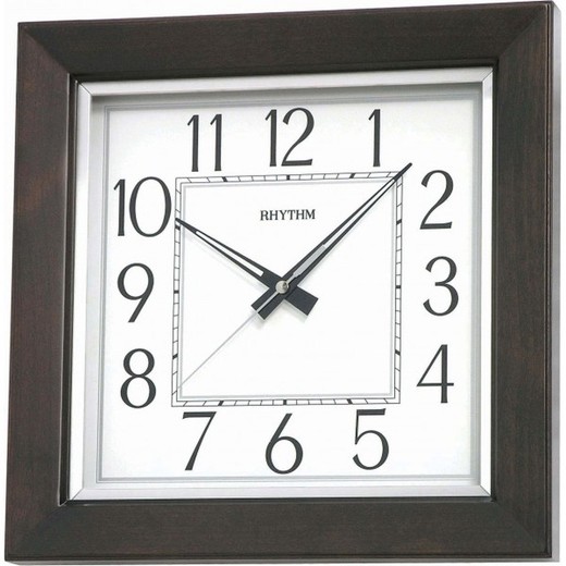 Reloj Rhythm De Pared CMG986NR06 Decorativos Cuadrado Marrón