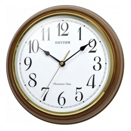 Reloj Rhythm De Pared CMH759NR06 Decorativos Redondo Marrón