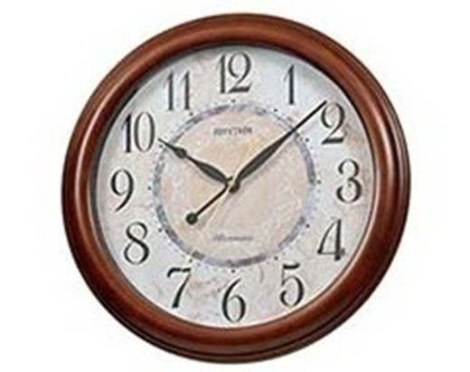 Reloj Rhythm De Pared CMH803NR06 Decorativos Redondo Marrón