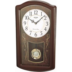 Reloj Rhythm De Pared  CMJ321NR06 Clásico Marrón Pendulo