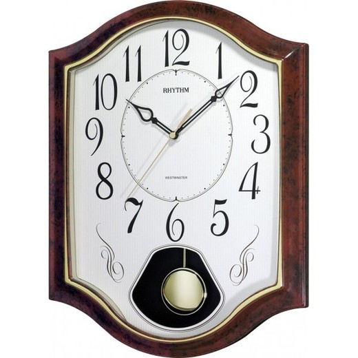 Reloj Rhythm De Pared CMJ494NR06 Decorativos Escudo Marrón