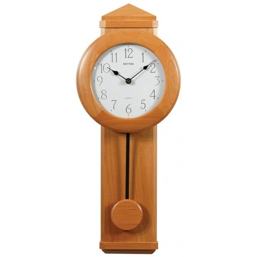 Reloj Rhythm De Pared CMP503NR06 Decorativos Marrón Pendulo