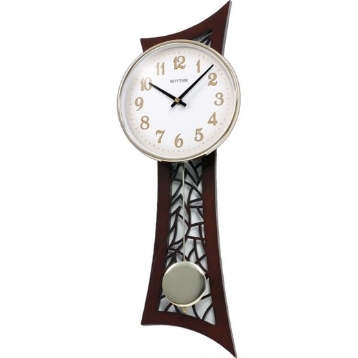 Reloj Rhythm De Pared CMP540NR06 Decorativos Pendulo Marrón