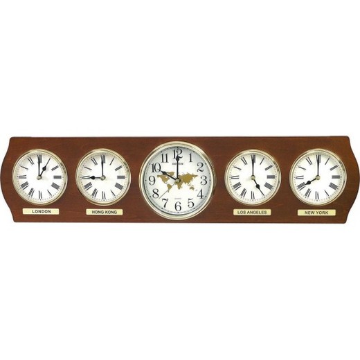 Reloj Rhythm De Pared CMW901NR06 Decorativos Hora Mundial