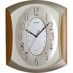 Reloj Rhythm De Pared Rhythm CMG856NR07  Decorativos Oval Marrón Bicolor Dorado