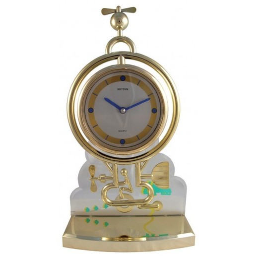 Reloj Rhythm De Sobremesa 4RP652-R18 Decorativos Dorado Bicolor Blanco