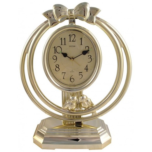 Reloj Rhythm De Sobremesa 4RP692AR18 Decorativos Oval Dorado