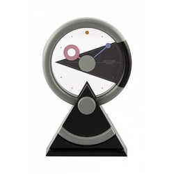 Reloj Rhythm De Sobremesa 4RP696NR02 Decorativos Redondo Negro Bicolor Gris