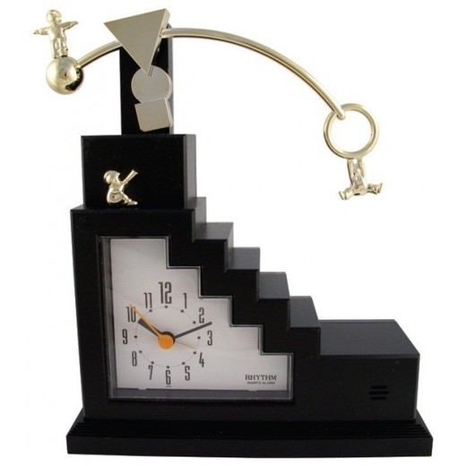 Reloj Rhythm De Sobremesa 4RP711-R02 Decorativos Escalones Negros