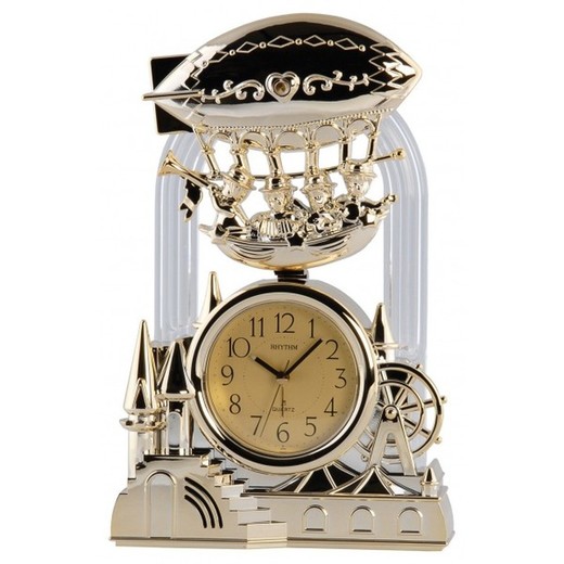 Reloj Rhythm De Sobremesa 4RP716-R18 Decorativos Zeppelin Dorado