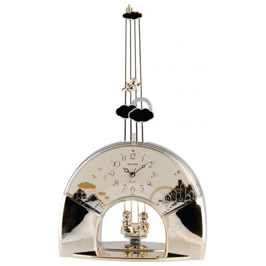 Reloj Rhythm De Sobremesa 4RP739-R18 Decorativos Nube Y Ciudad