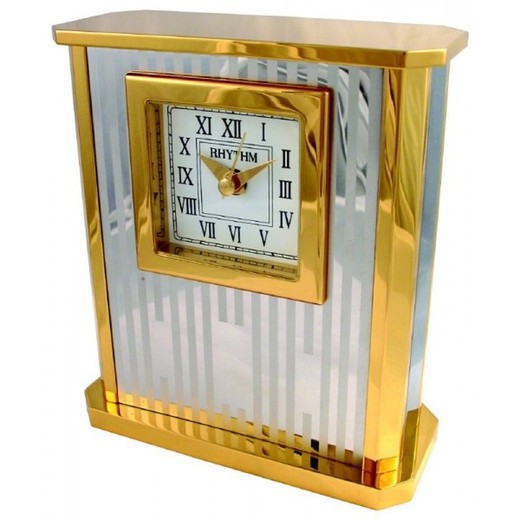 Reloj Rhythm De Sobremesa CRH951-R60 Decorativos Dorado Bicolor Plateado