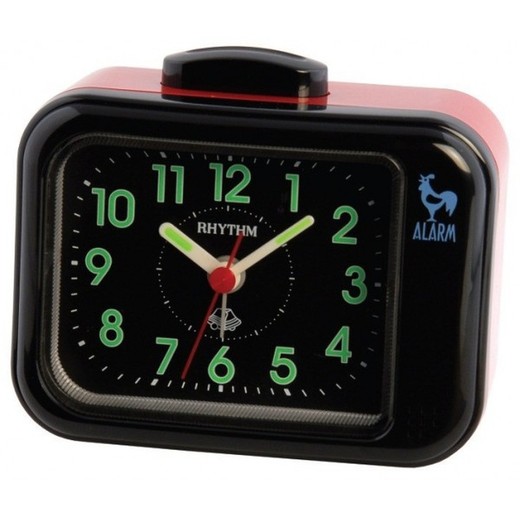 Reloj Rhythm Despertador 4RA440TA71 Despertador Campana Rojo Bicolor Negro