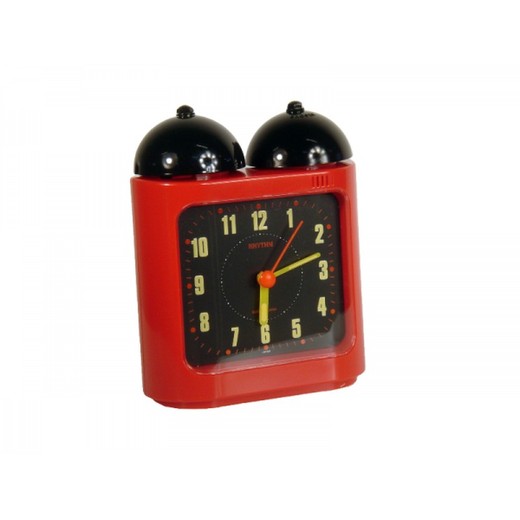 Reloj Rhythm Despertador 4RA752-R01 Despertador Campana Negra Bicolor Rojo