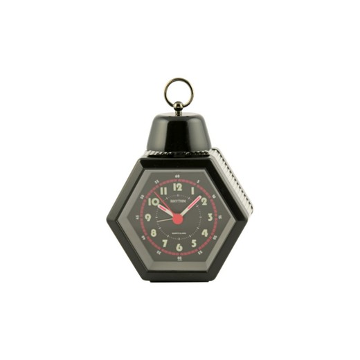 Reloj Rhythm Despertador 4RA781-R02 Despertador Campana Hexagono Negro