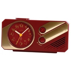 Reloj Rhythm Despertador 4RM701-R09 Beep Rojo Bicolor Dorado