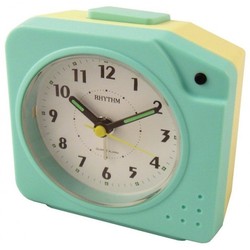 Reloj Rhythm Despertador 4SE459WR04 Beep Turquesa Bicolor Amarillo