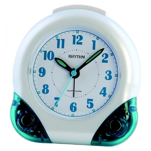 Reloj Rhythm Despertador 4SE476WR04 Beep Blanco Bicolor Azul