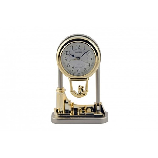 Reloj Rhythm Despertador 4SE900-R18 Beep Dorado