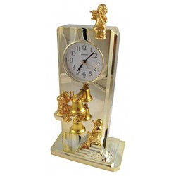 Reloj Rhythm Despertador 4SE909-R18 Beep Campanas Dorado