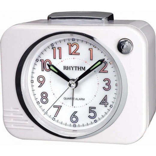 Reloj Rhythm Despertador CRA827NR03 Campana Blanca