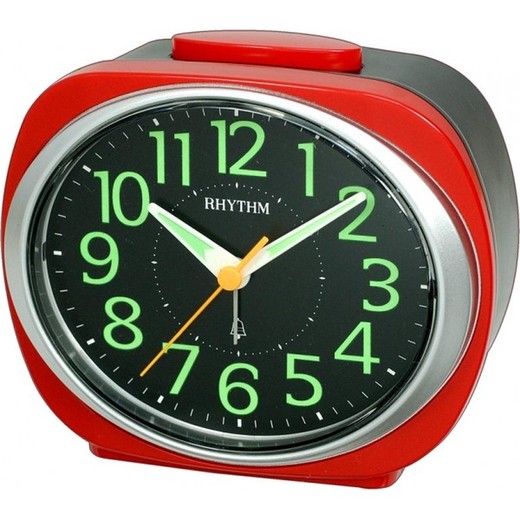 Reloj Rhythm Despertador CRA838WR01 Campana Rojo Bicolor Negro