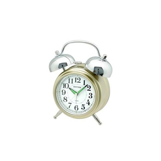 Reloj Rhythm Despertador CRA845NR18 Campana Dorado