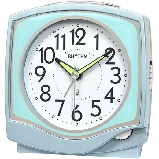 Reloj Rhythm Despertador CRA852NR04 Campana Turquesa Bicolor Azul