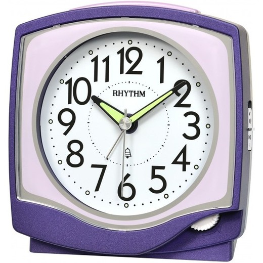 Reloj Rhythm Despertador CRA852NR12 Campana Rosa Bicolor Morado