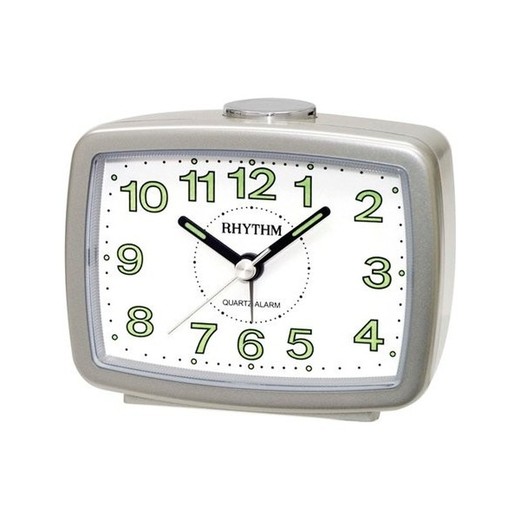 Reloj Rhythm Despertador CRE222NR19 Beep Plateado