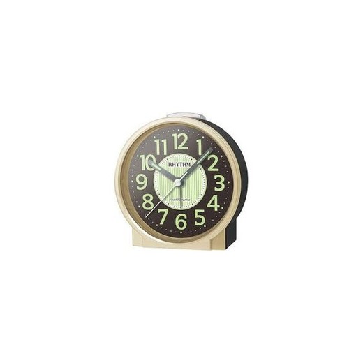 Reloj Rhythm Despertador CRE225NR18 Beep Dorado Bicolor Negro