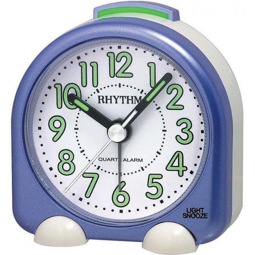 Reloj Rhythm Despertador CRE229NR04 Beep Azul Bicolor Blanco