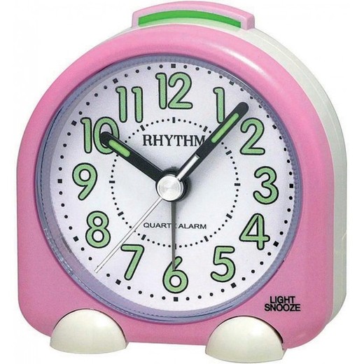 Reloj Rhythm Despertador CRE229NR13 Beep Rosa Bicolor Blanco