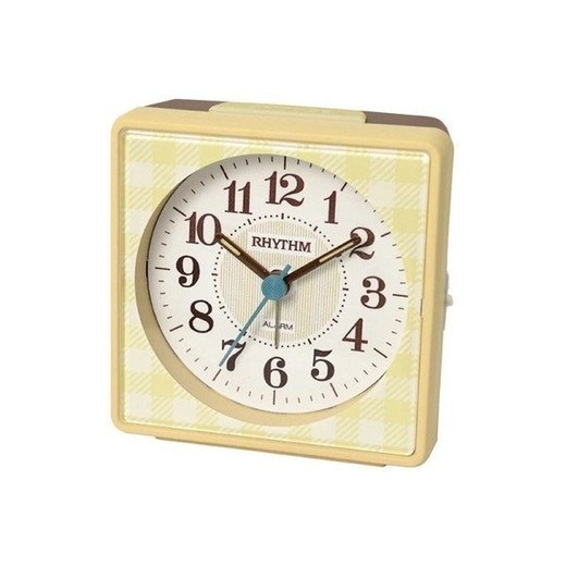 Reloj Rhythm Despertador CRE310NR06 Beep Amarillo Bicolor Marrón